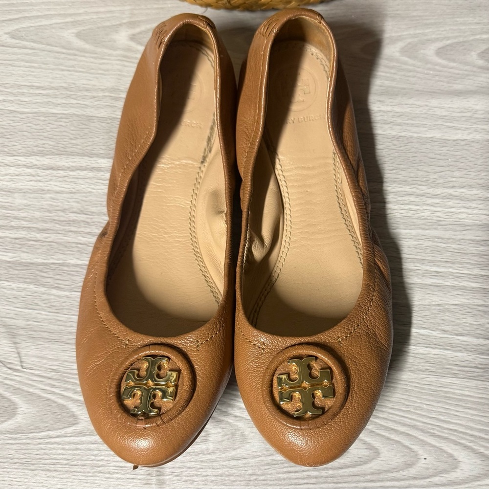 New Tory Burch Ballet Flats leather Tan